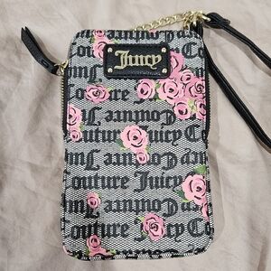Juicy Couture Cellie Pink Bloom for ID and Cellphone Purse Crossbody Bag